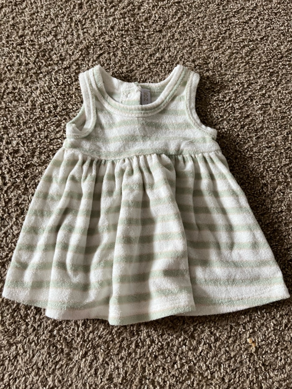 Rachel Zoe Striped Terry Tank Dress - Mint & White 0-3 Months